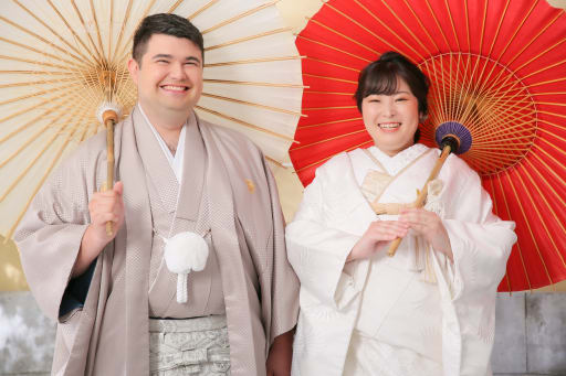 和傘と一緒に