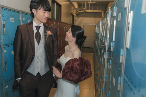 ロッカールームでおしゃべり