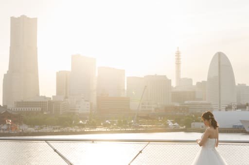 	 夕景のみなとみらいから