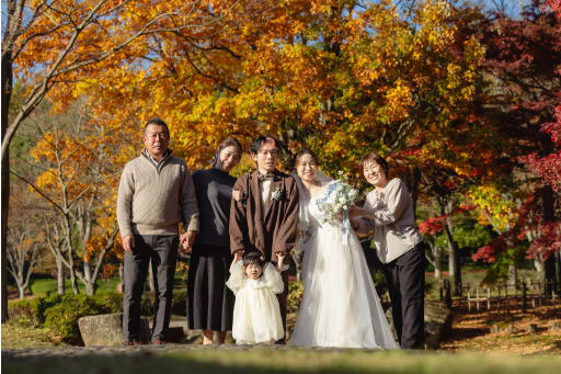 家族と思い出の地で残すウェディングフォト