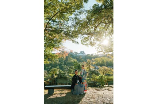 そして最後に、彦根城を真後ろにしてしっかりとした記念写真を撮影。