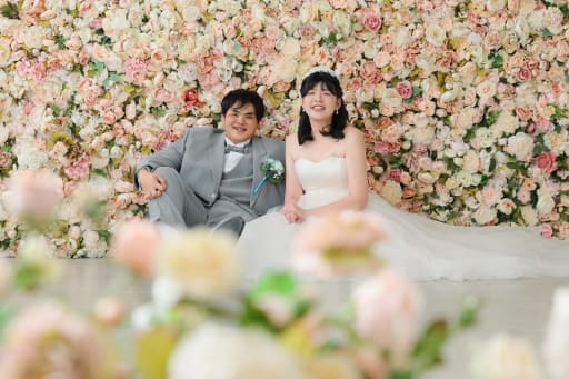 お花に囲まれて