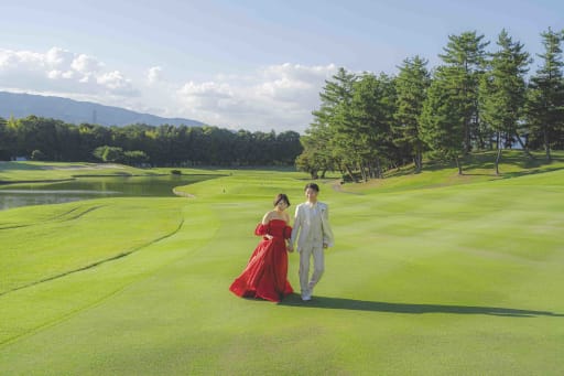 この大自然！絶景の中での撮影は格別✨ 思い出に残る結婚写真となりました♪
