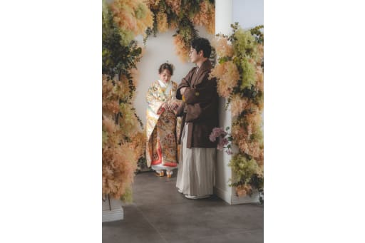 オレンジのお花の背景で