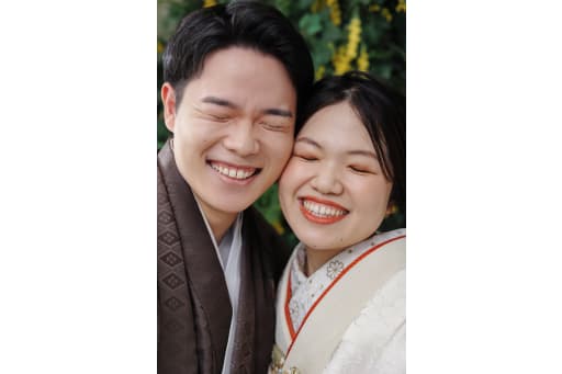 頬をぴったりあわせる、密着スマイル