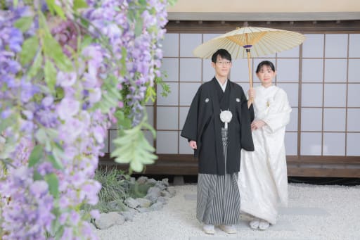 藤の花と相合い傘