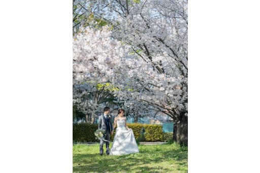 桜満開の中での撮影♪