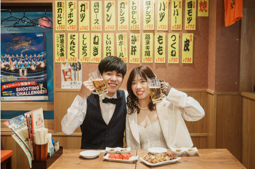 居酒屋で。