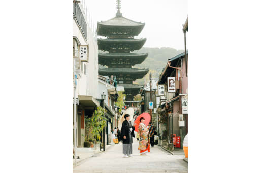 五重塔を背景に♪