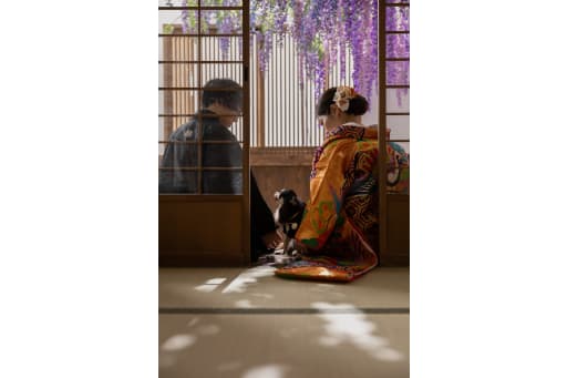 縁側にみんなで