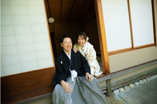 縁側で