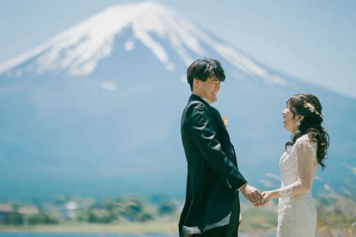 富士山の見える富士五湖での撮影