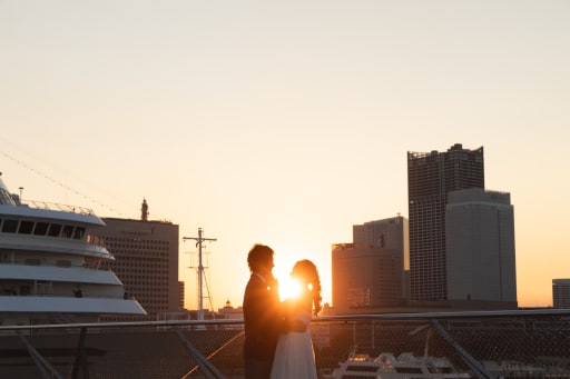 	 夕景のシルエット
