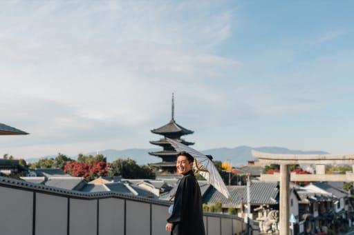 八坂の塔背景（ご新郎様ソロ写真）