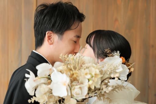 胡蝶蘭のブーケと♡