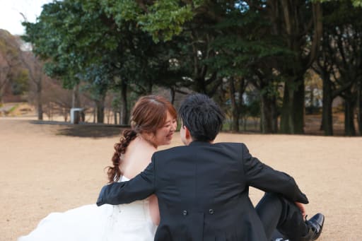 座ったショット