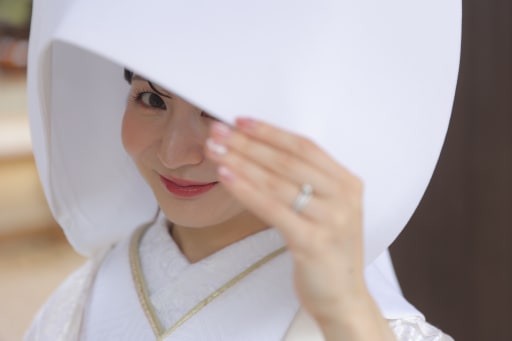 綿帽子をつけて♡