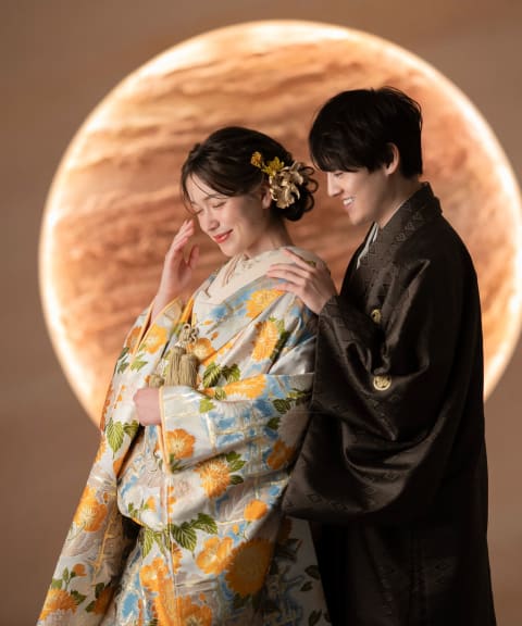 フォトウェディング・前撮り・結婚写真の専門スタジオ 【スタジオ8】屋内庭園　花嫁和装　色打掛