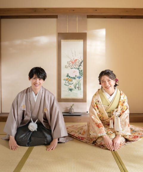 フォトウェディング・前撮り・結婚写真の専門スタジオ 【スタジオ8】正座フォト　ウェルカムボード　花嫁和装　色打掛