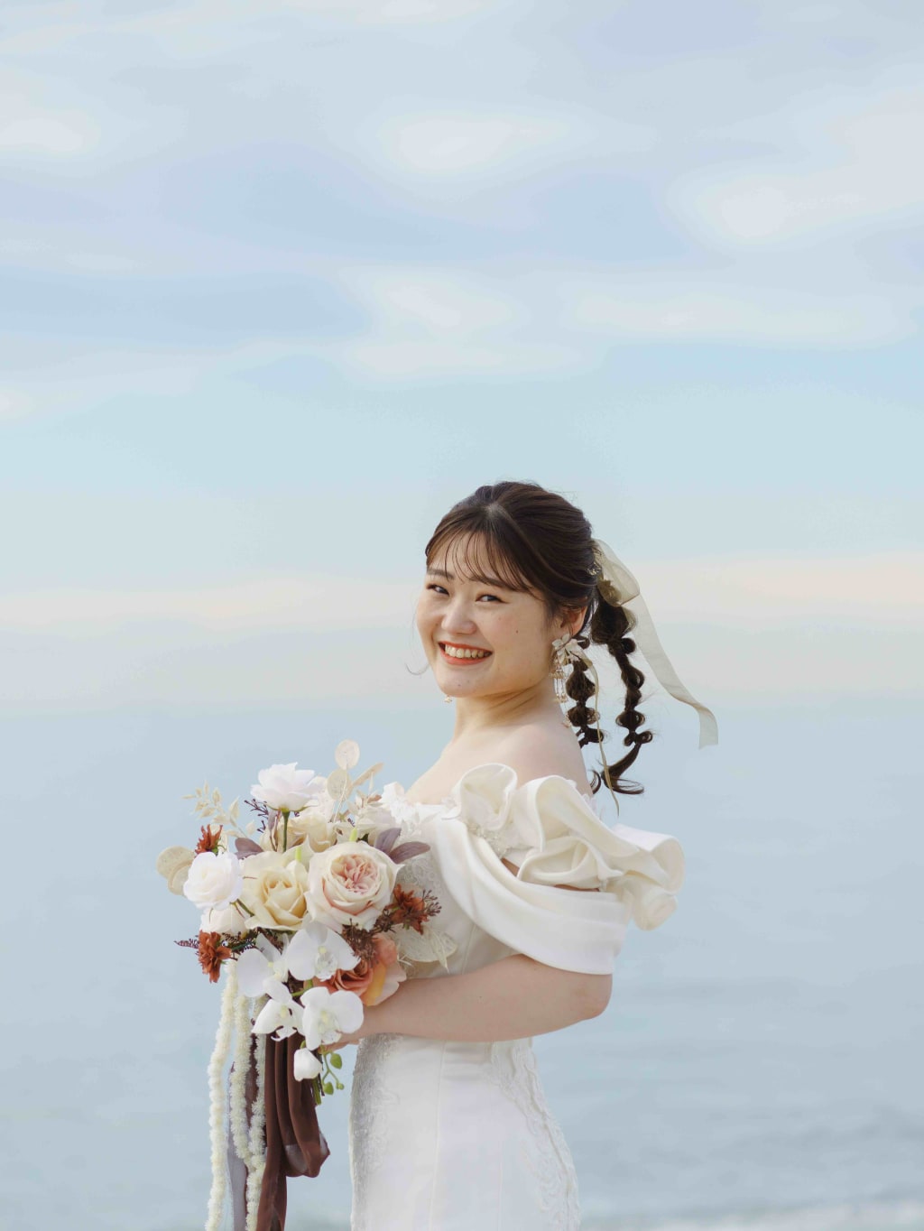 洋装ツイン編み下ろし | デコルテフォトグラフィー | 前撮り・フォトウェディング