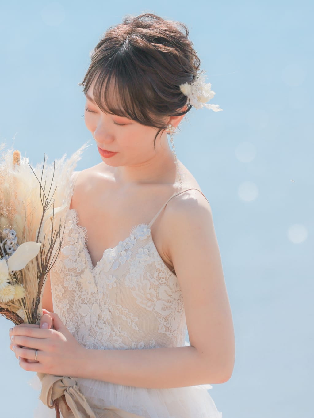洋装ヘアスタイル | デコルテフォトグラフィー | 前撮り・フォトウェディング