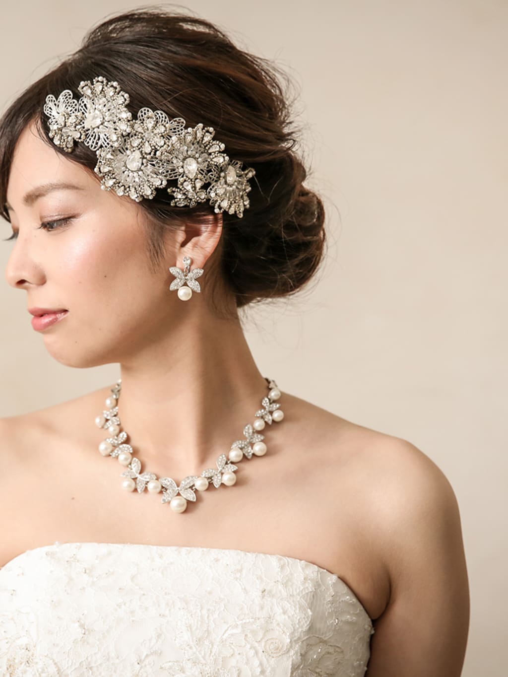 洋装ヘア No 0062 デコルテフォトグラフィー 前撮り フォトウェディング