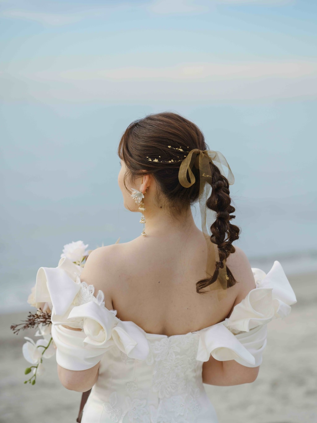 洋装ツイン編み下ろし | デコルテフォトグラフィー | 前撮り・フォトウェディング