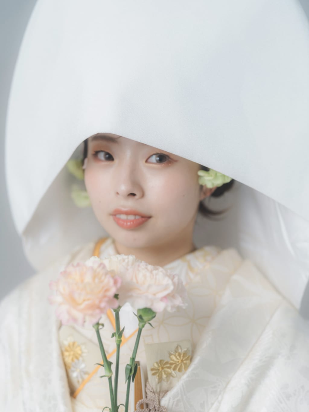 洋髪綿帽子×ヘアアレンジ | デコルテフォトグラフィー | 前撮り・フォトウェディング