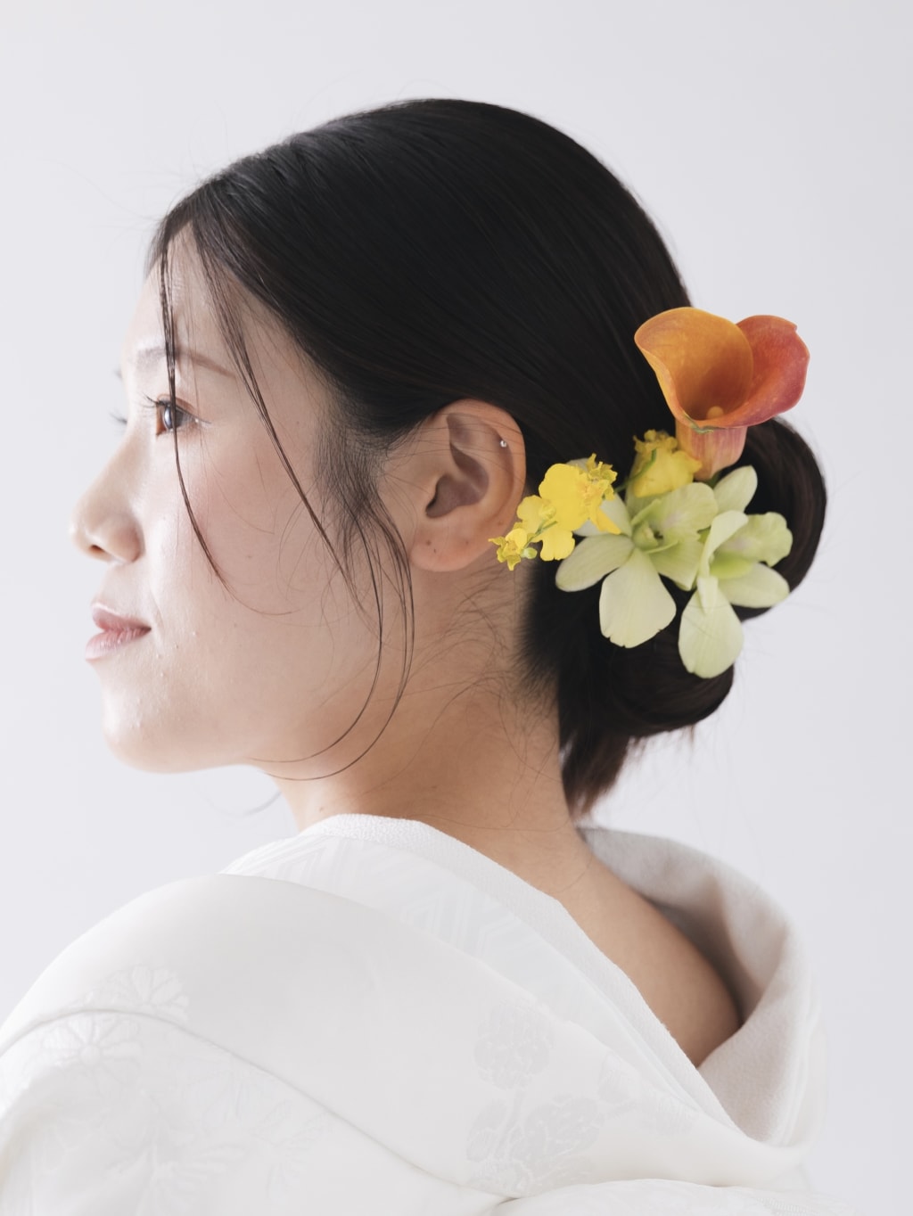 生花シニヨン | デコルテフォトグラフィー | 前撮り・フォトウェディング