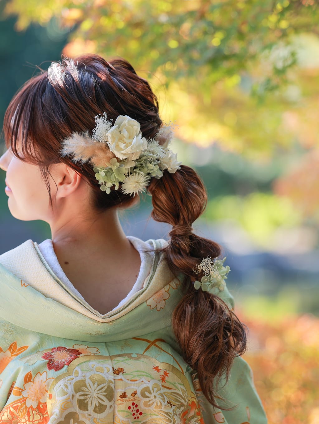和装ヘアスタイル | デコルテフォトグラフィー | 前撮り・フォトウェディング