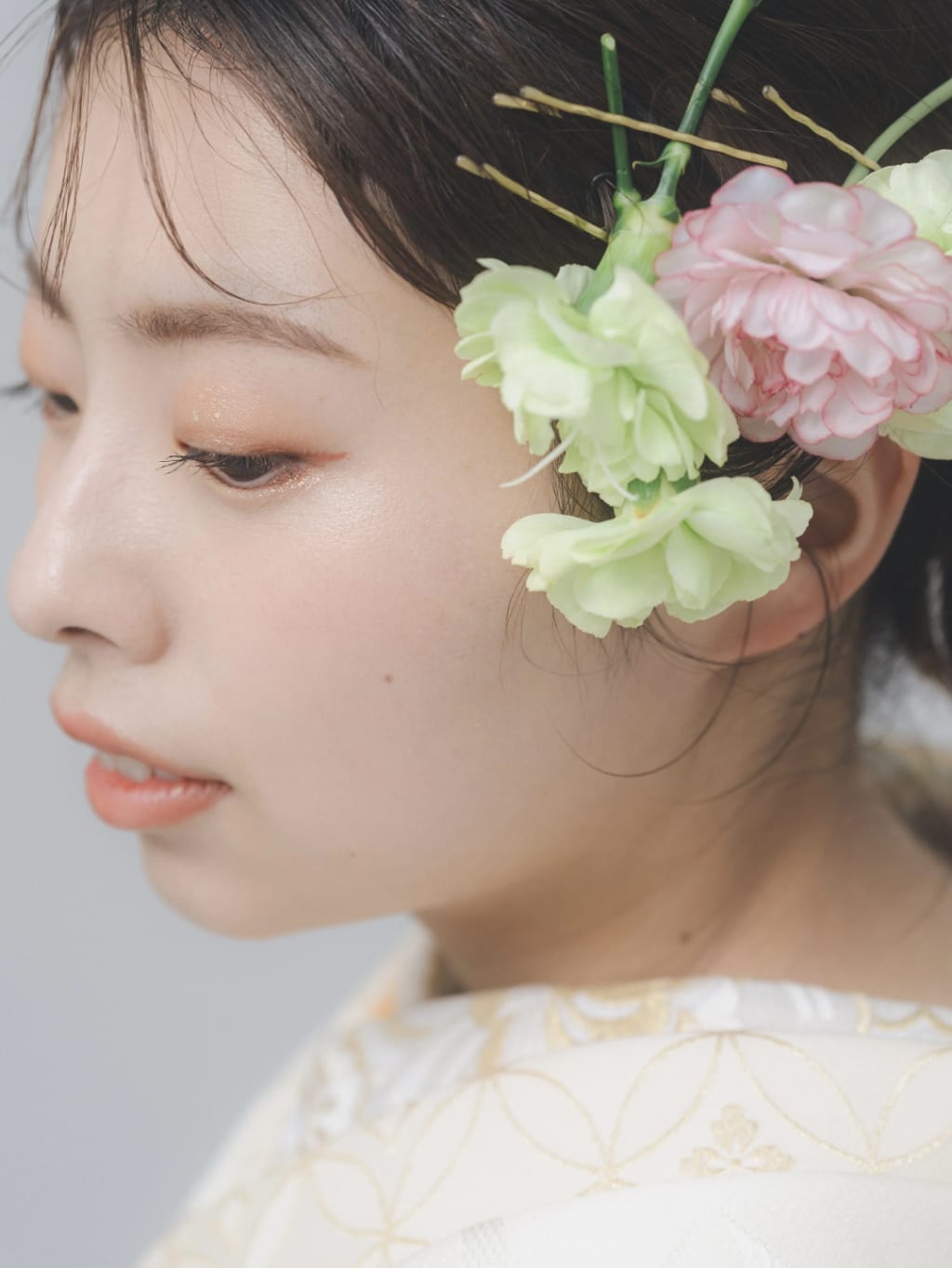 洋髪綿帽子×ヘアアレンジ | デコルテフォトグラフィー | 前撮り・フォトウェディング