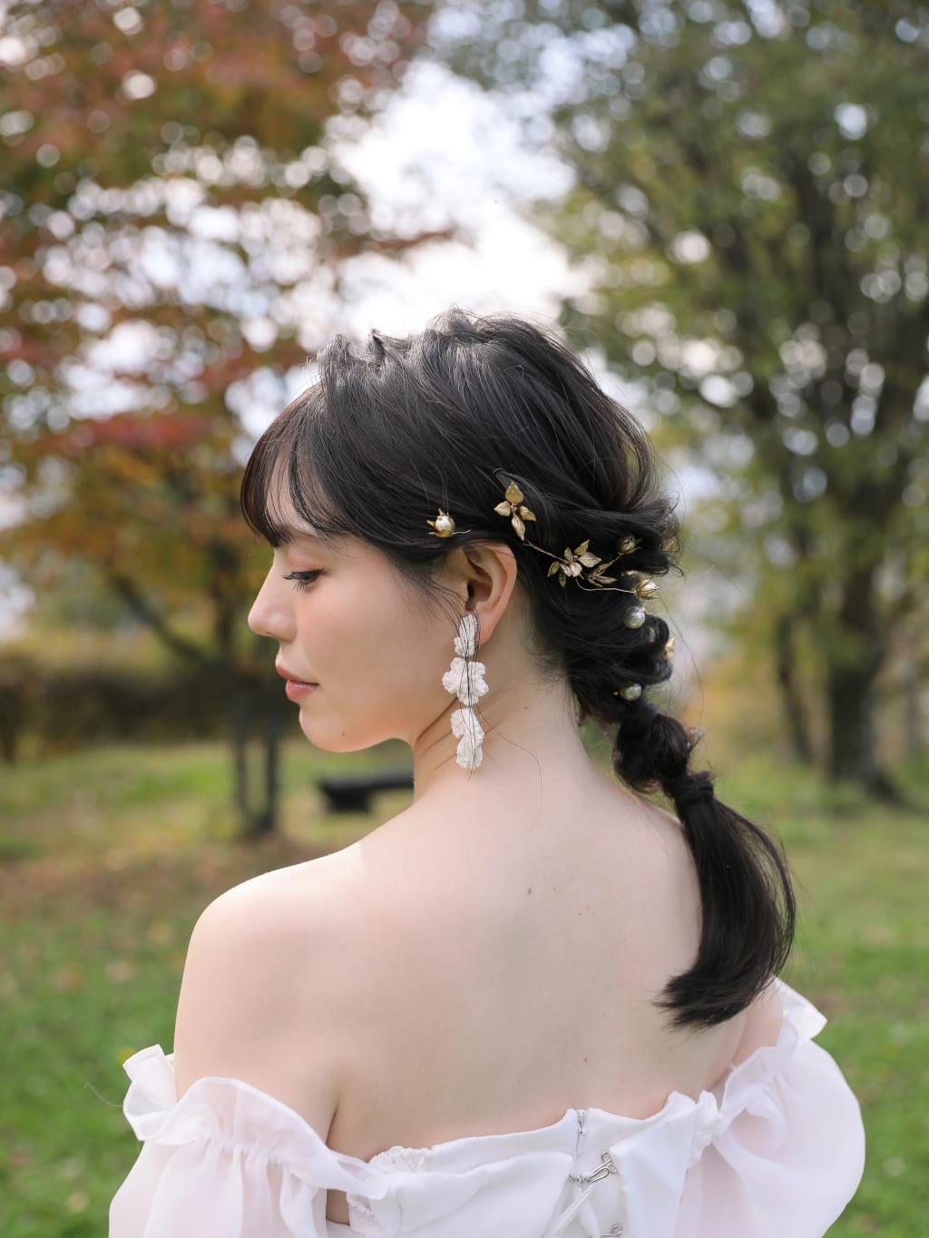 洋装ヘアスタイル | デコルテフォトグラフィー | 前撮り・フォトウェディング