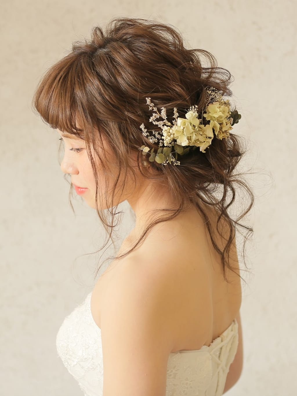 洋装ヘアスタイル | デコルテフォトグラフィー | 前撮り・フォトウェディング