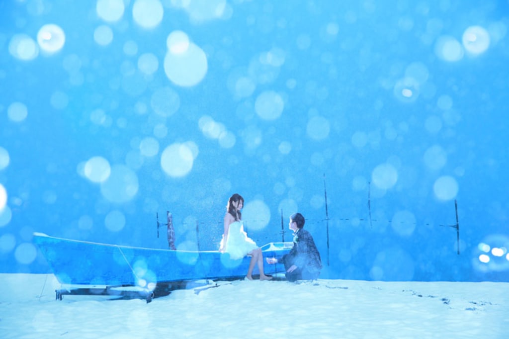 雪景色をバックに幻想的な1枚を