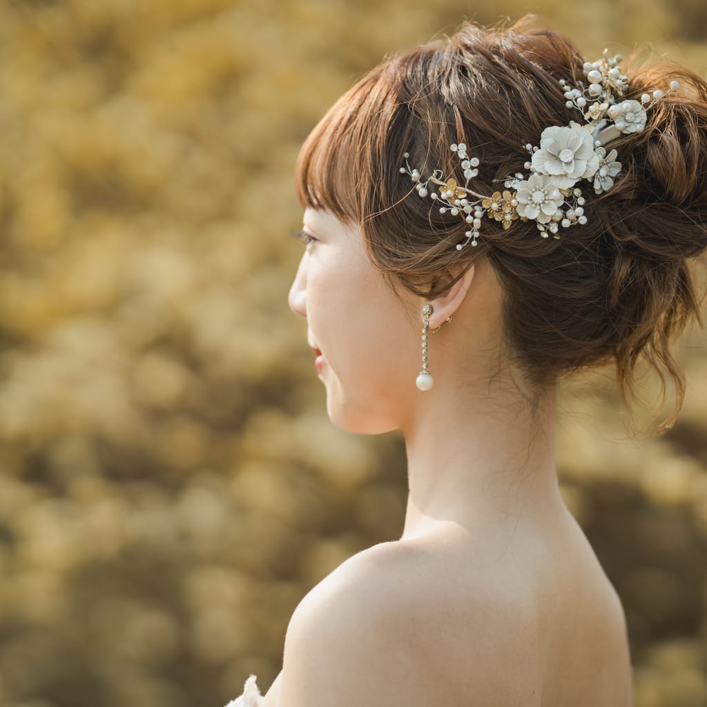 ふわふわ高めシニヨン