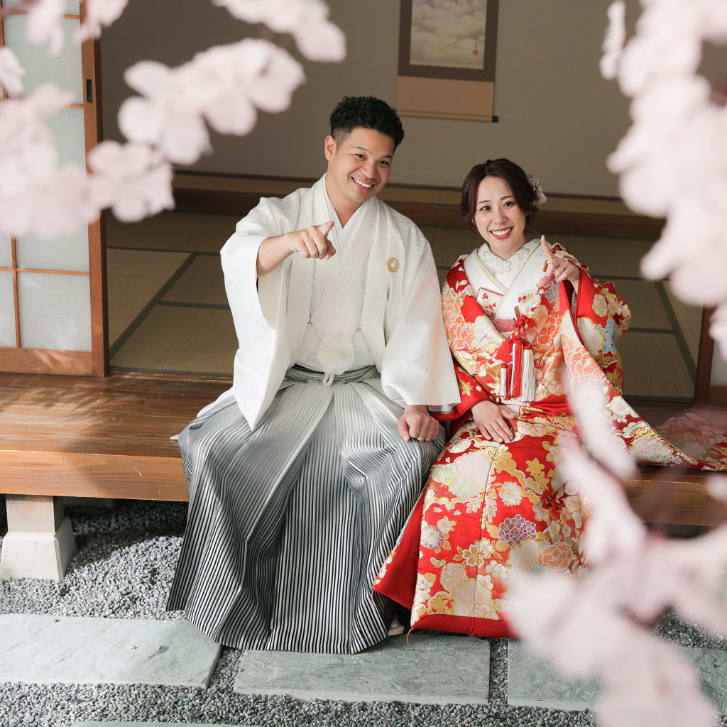 桜に囲まれて