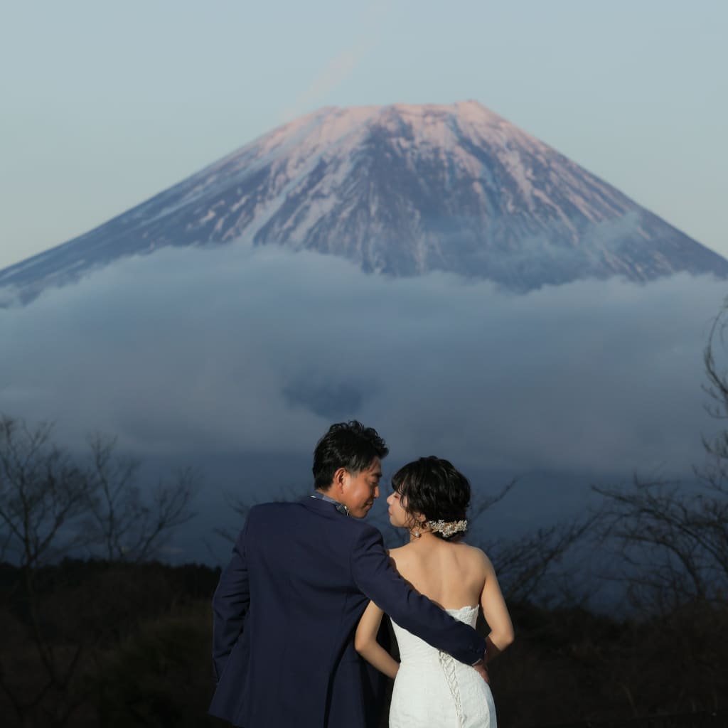 秋〜冬の富士山ロケーションフォト、夕暮れの撮影