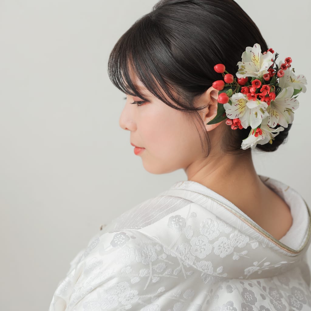 生花ヘアスタイル