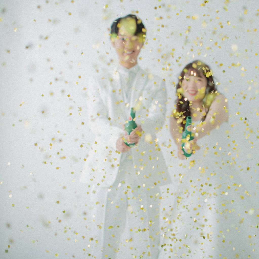 コンフェッティで楽しく！なんば店スタジオ撮影