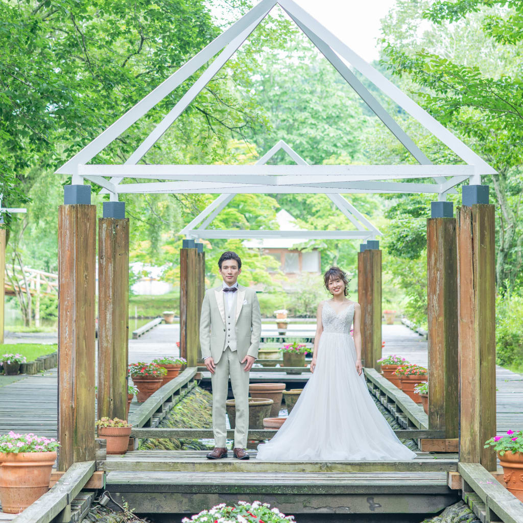 軽井沢和装 洋装ロケーションプラン デコルテフォトグラフィー 前撮り フォトウェディング