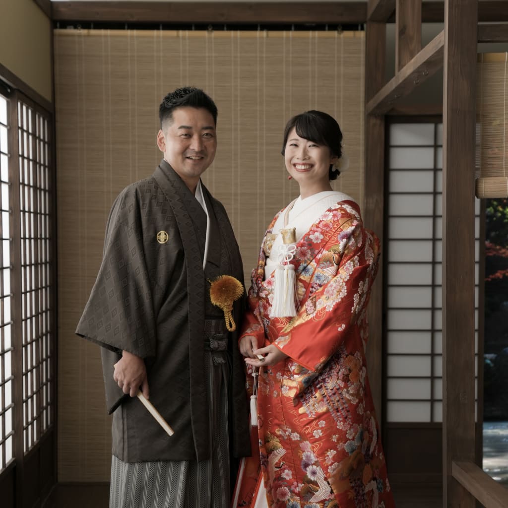 伝統的な赤色の色打掛で♪♪