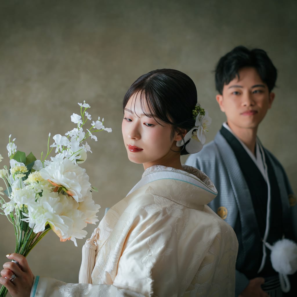 白無垢×タイトヘアスタイル