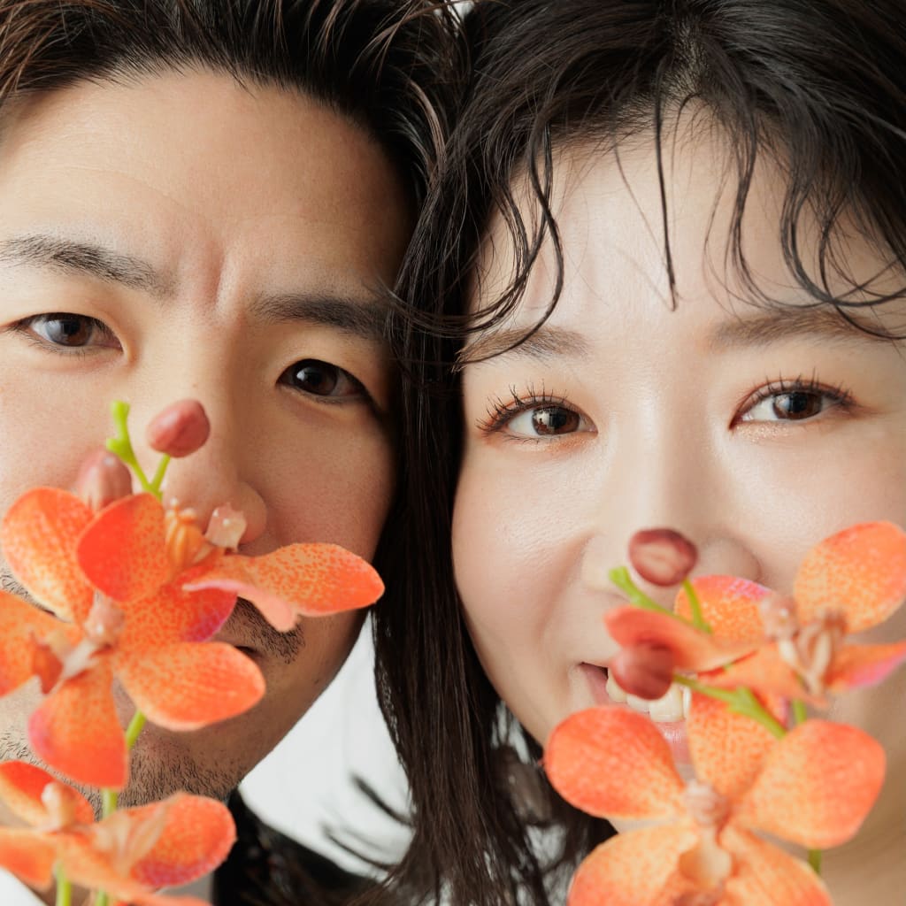 お花と一緒に撮影！