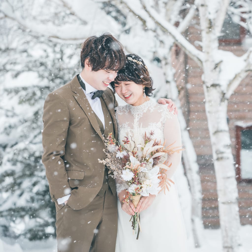 真っ白な雪に囲まれた特別なフォトプラン