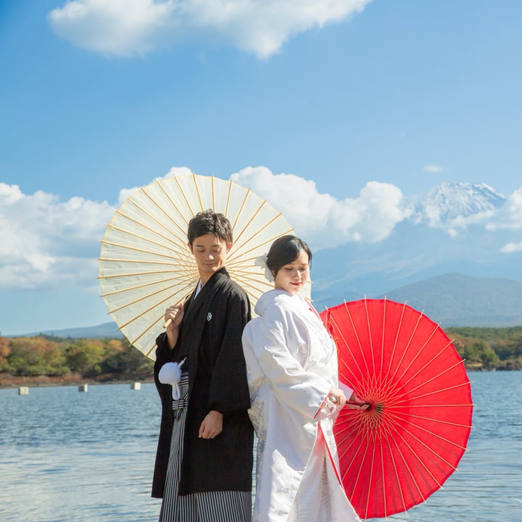 大人気秋の富士五湖での和装撮影