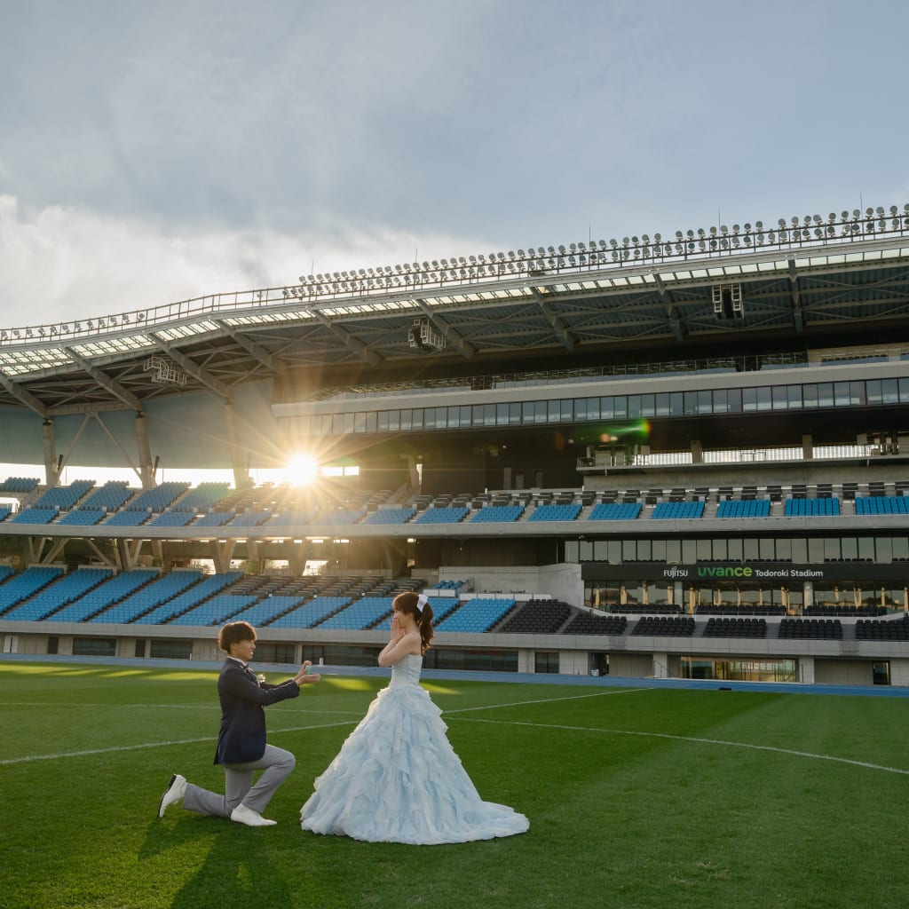 スタジアムロケーションでウェディングフォト！