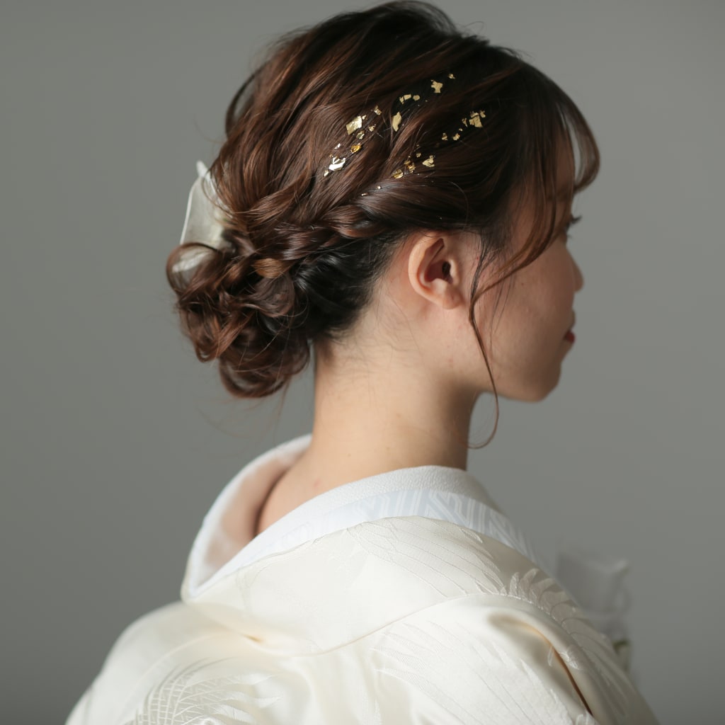 金箔を使った和装ヘアアレンジ✨