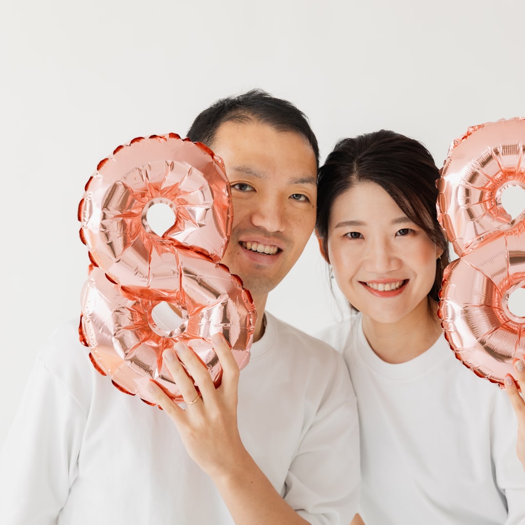 本日！８月８日かわいい風船も使って入籍フォト＾＾