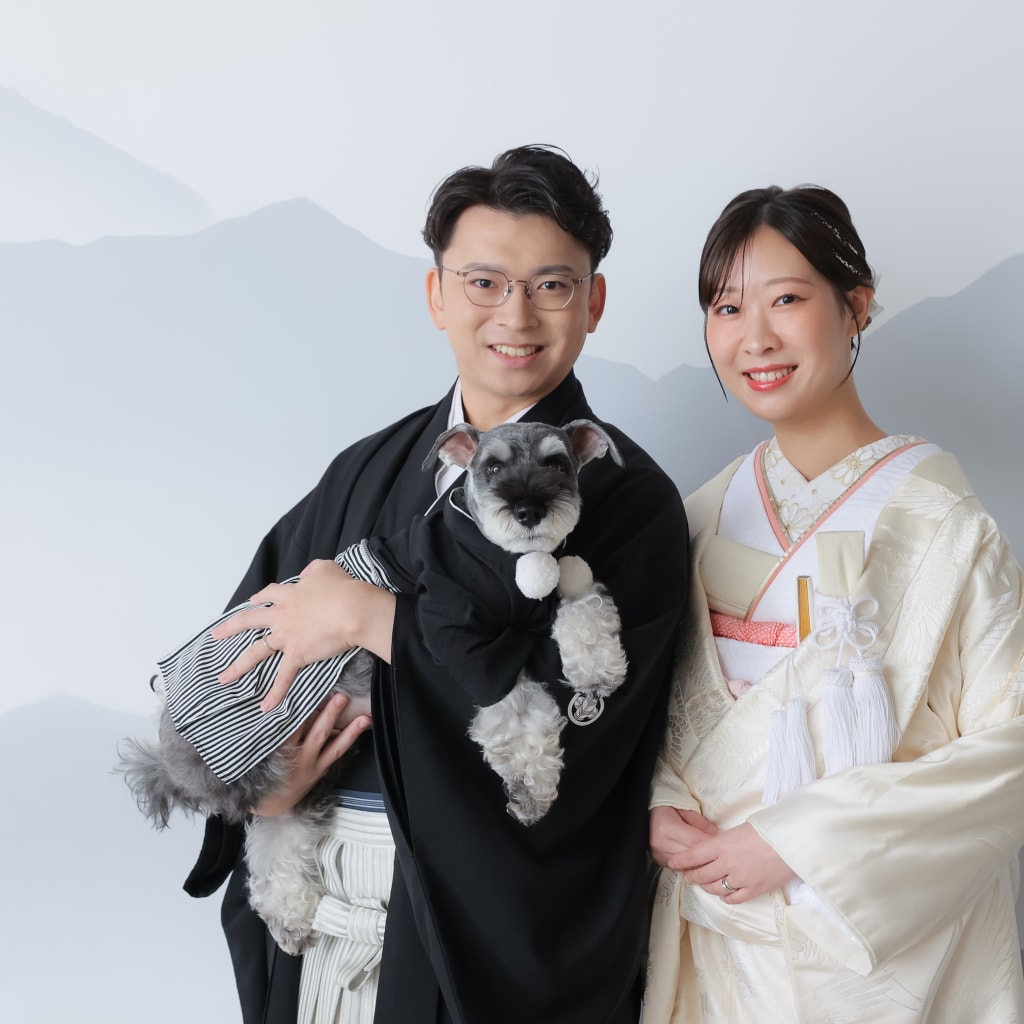 愛犬と残す和装スタジオフォト！