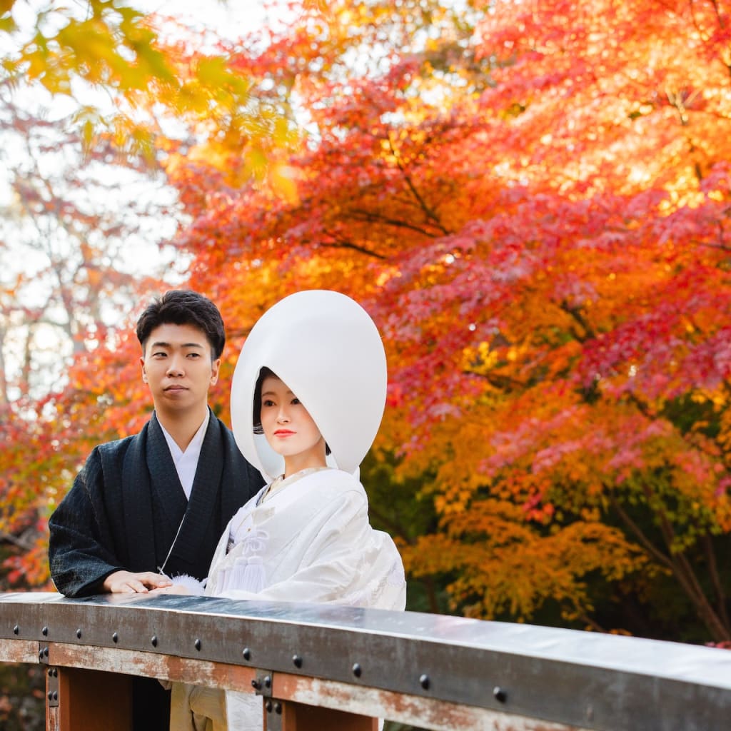 紅葉×綿帽子。秋の軽井沢で残す、日本らしいウェディングフォト